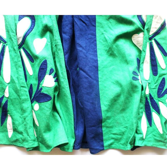 Farm Rio Soft Garden Patchwork Midi Dress / Medium / Soft Garden Blue - Picture 8 of 11